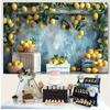 2D Summer Lemon Party Backdrop with Crates Photo Booth Background