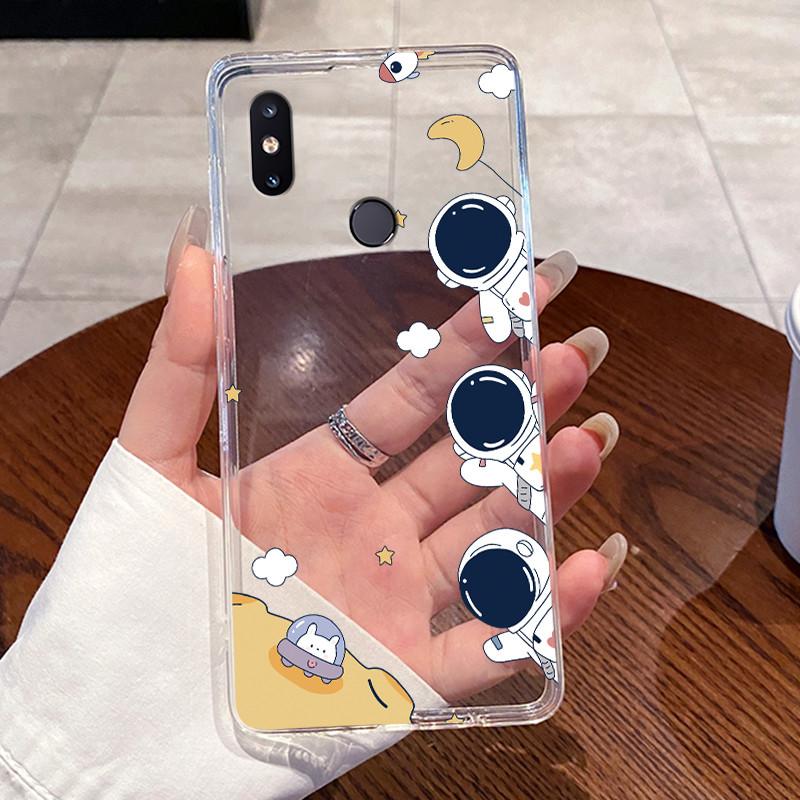 Jelly Casing For Xiaomi Mi Mix 2s Fundas Protective Coque Clear Silicone Soft TPU Back Cover Cute Rabbit Cat Dinasaur Phone Case