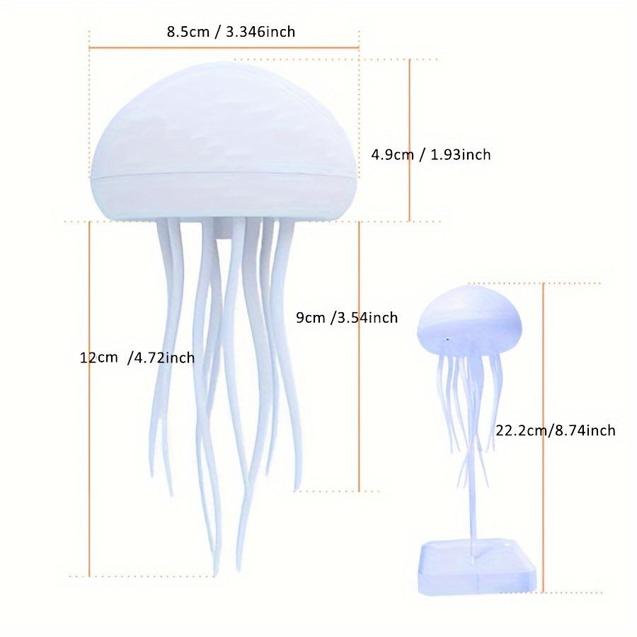 Modern Jellyfish Desk Lamps, USB Powered Adjustable Color Changing LED Night Light with PCustom olished Plastic Base, Switch Control Seascapes