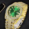 Men Genuine Big Brand Designer Watches Luxury Diamond Golden Fashion Alloy Band Calendar Quartz Gifts Watch Silver Reloj Hombre