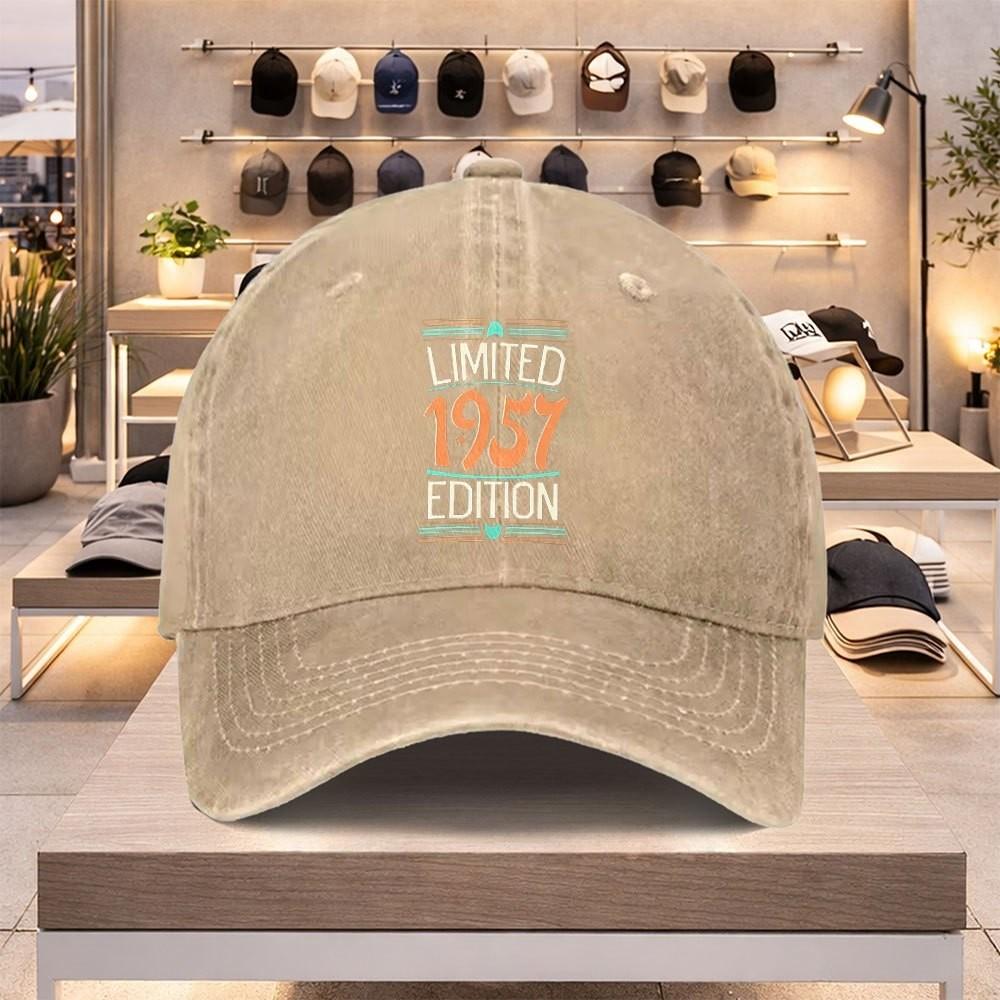 Limited 1957 Edition Washed Baseball Cap Adjustable Cotton Casual Sun Hat Unisex