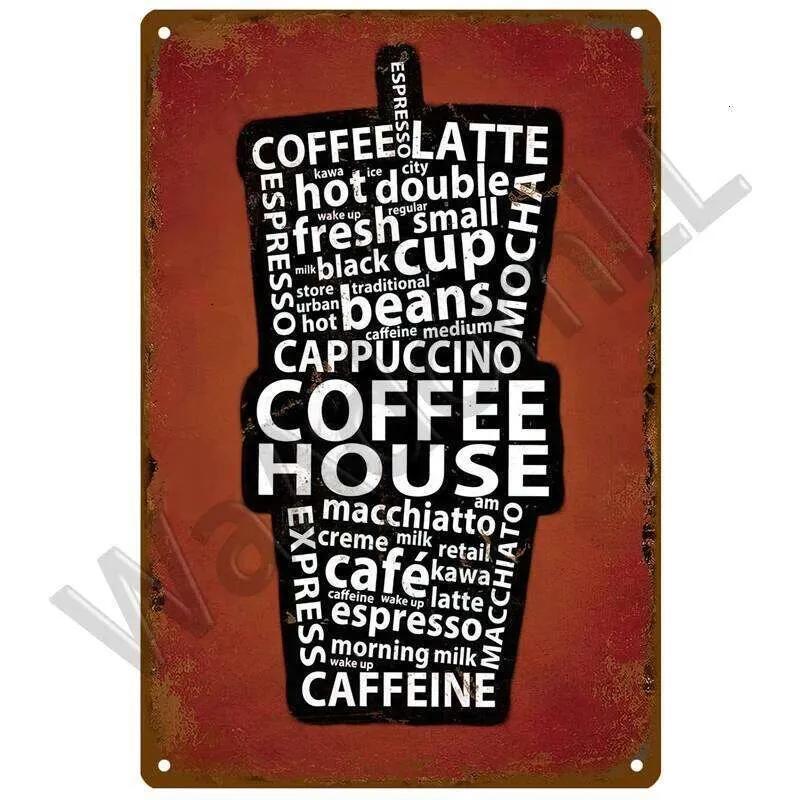 Vintage Metal Tin Sign for Coffee Kitchen Bar Decor, Retro Wall Art Plaque, Iron Painting Poster 26T0104 26T0104