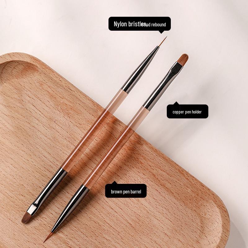 Japanese Style Double-ended Gel Pen: Two-in-One Nail Art Tool for Shaping, Liner, Color Painting, and Blending Builder Gel.