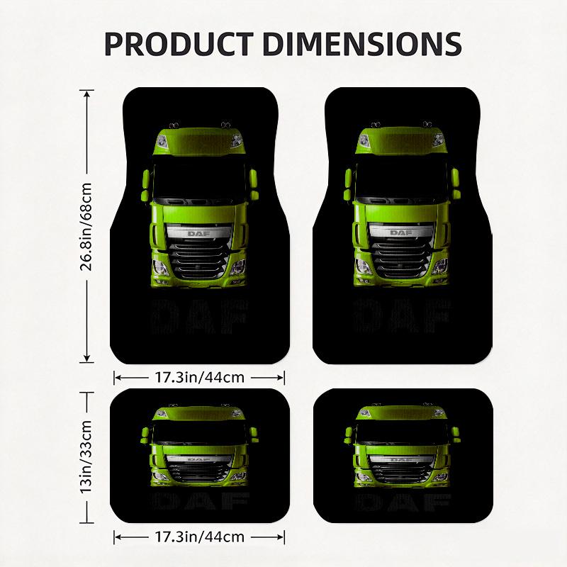 DAF pattern  Black Car Floor Mats Full Coverage All-Season Car Mats, XPE Non-Slip And Wear-Resistant Mats Suitable for SUV Interiors, Textured Car Car