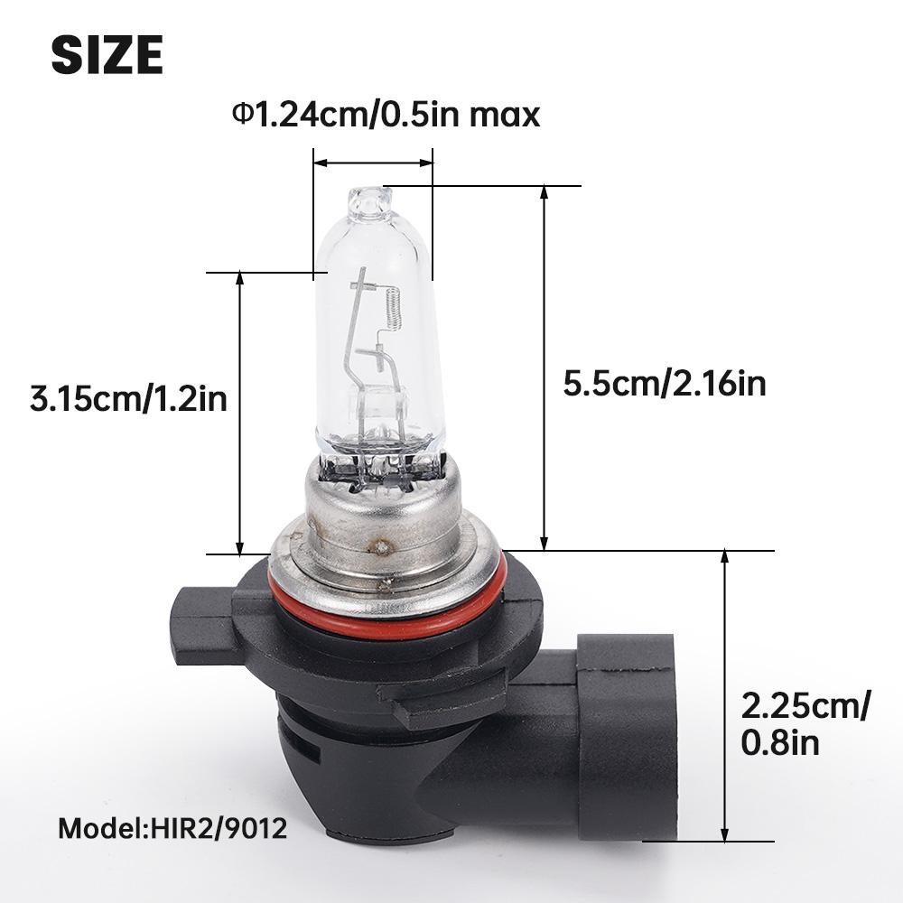 1/2 Stück 9012 HIR2 PX22D HB4 Auto Scheinwerferlampe Breitere Fahrsicht 12V 55W Klare Halogen Scheinwerferlampe Autozubehör