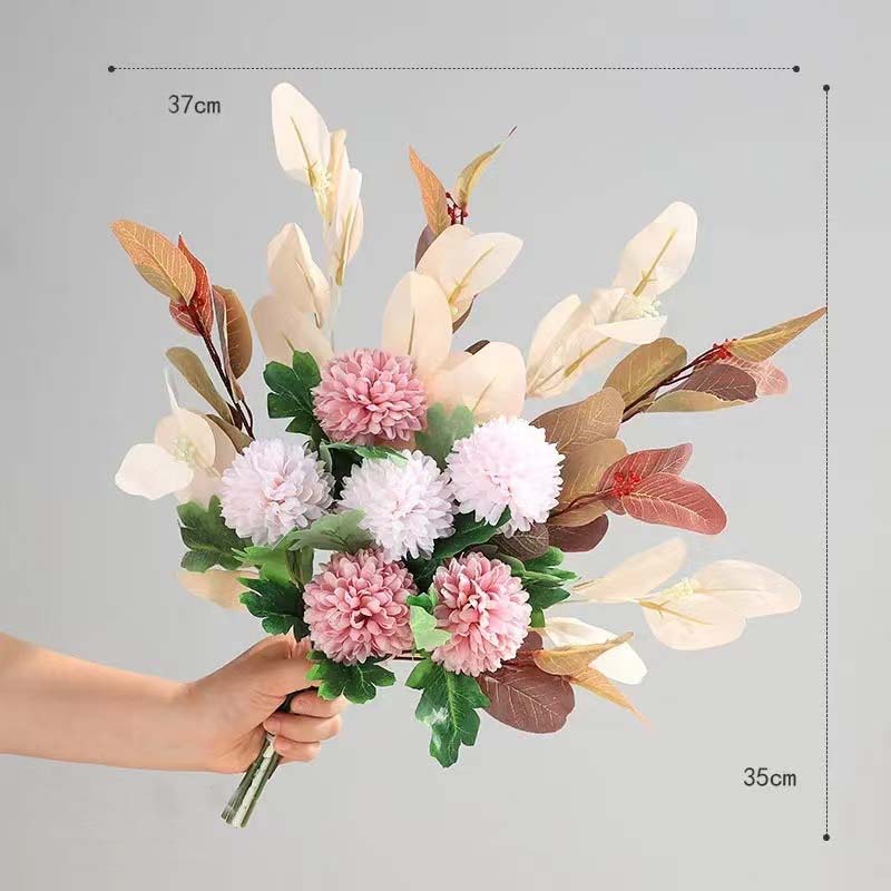 Artificial Flower Potted Plant Silk Bulk Autumn Chrysanthemum Letter Flower Silk Flowers Hydrangea Arrangement Flowersdecoration