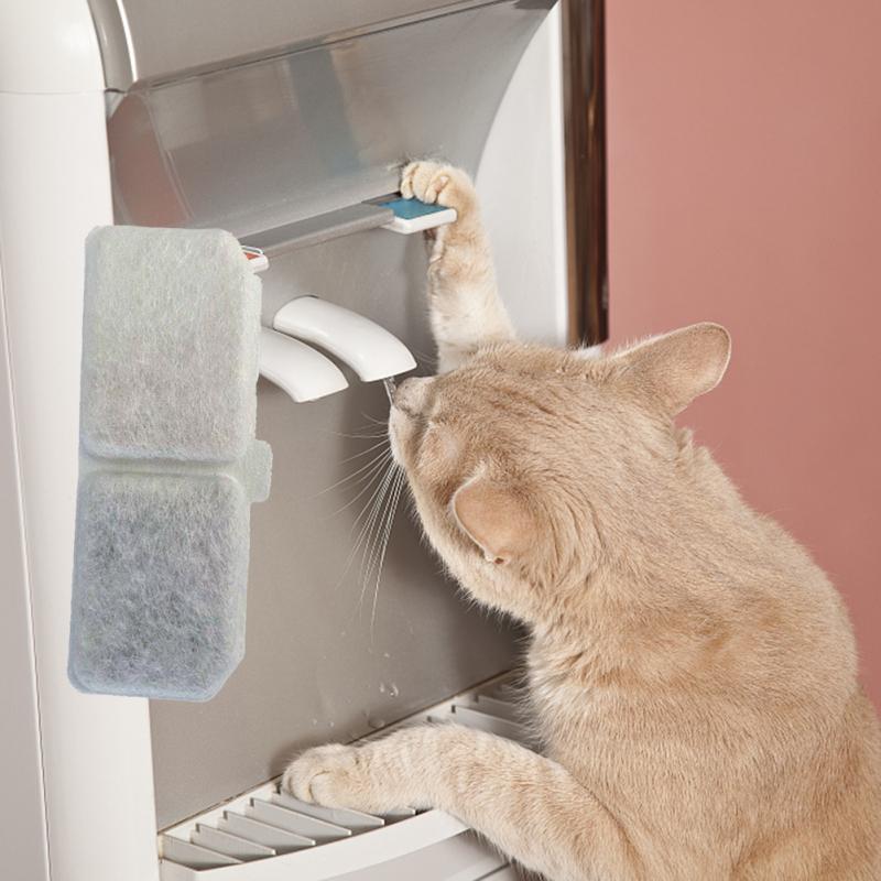 Haustier Wasserspender Filterelement, Aktivkohle+Filterwatte, Quadratisches Zirkulierendes Wasser
