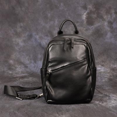 New High-end Leather Chest Bag for Men with Large Capacity, Fashionable and Trendy Shoulder Bag, Men's Top Layer Cowhide Leisure Backpack