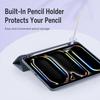 Tri-Fold Stand Soft Touch Smart Wake/Sleep Tablet Cover With Pencil Slot For iPad Mini 2024 / 2021, Anti-Drop PU Silicone Protective Case