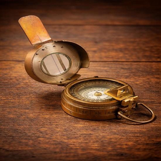 Stil Kompass aus Messing in Holz-Geschenkbox Maritime Dekoration