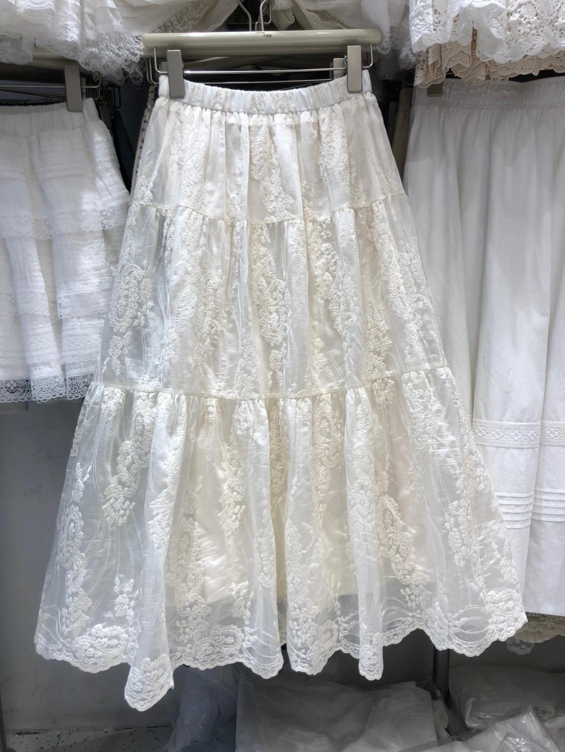 

Тяжелая промышленность жаккардовая вышивка пряжа Eugen юбка Nanfa средняя и длинная юбка ретро темперамент юбка-зонтик one size fits all абрикосовый