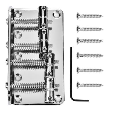 Professional Metal Four String Bass Bridge for 4 String Electric Bass Guitar
