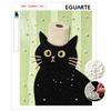 5D DIY Pearl Art Kit Black Cat With Toilet Paper Themed Decor. Home Wall Decoration