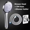 New 5 Modes Adjustable Shower Head Set High Pressure Massage Handheld Bath Sprayer Nozzle Bathroom Shower Head With Hose Bracket