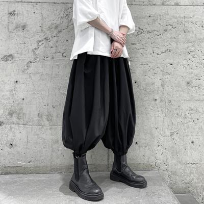 Men Black Harem Pants Men High Street Wide-Leg Trousers Chinese Style Men Hiphop Jogger Pants Male Oversized Streetwear Pants