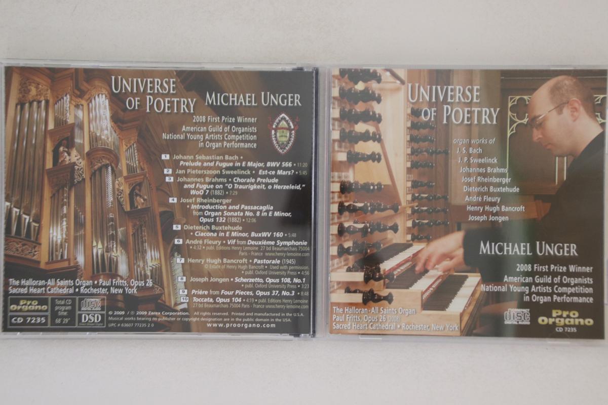 

CD MICHAEL UNGER - Universe Of Poetry CD7235 PRO ORGANO 2009 US Classical Used