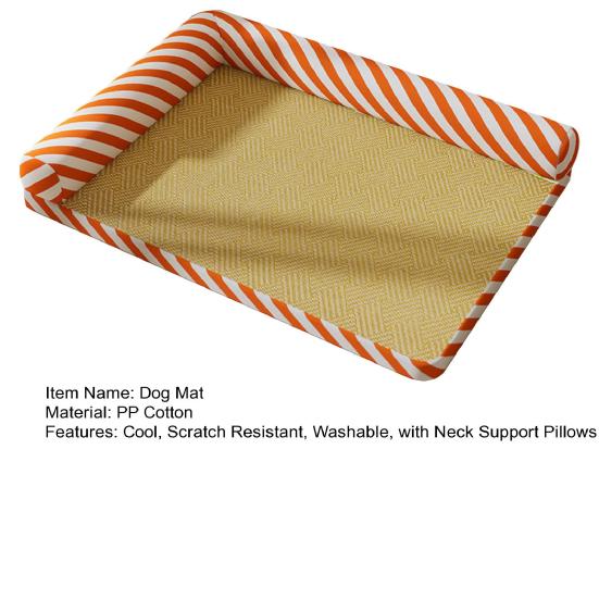 Dog Cooling Mat Summer Cat Bed with Neck Support Pillows Cool Sleeping Mat with Removable Washable Cover for Cats Puppies Small Dogs