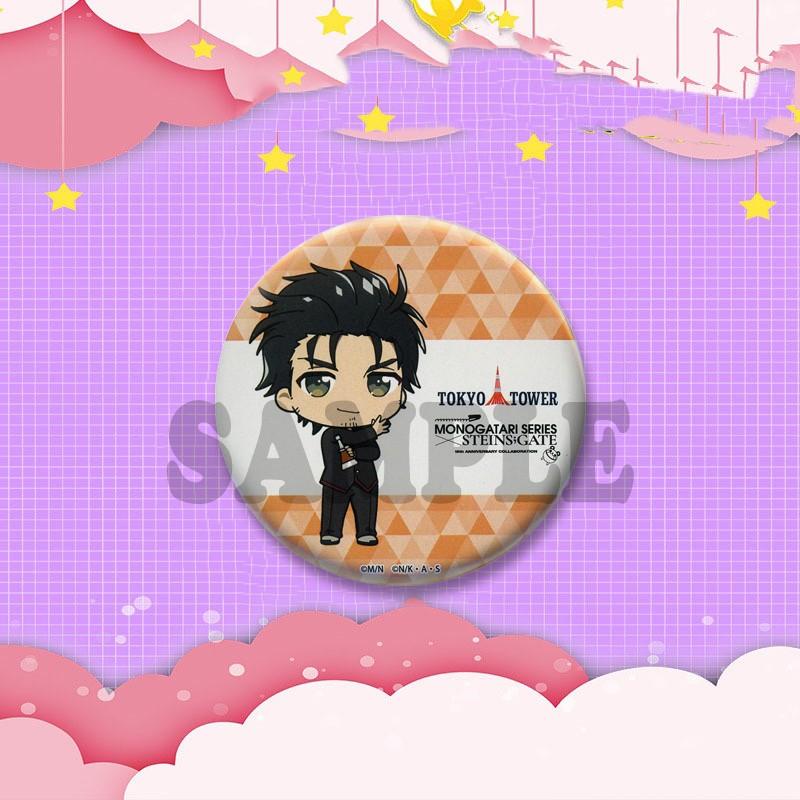Kurisu Makise Mayuri Shiina Rintaro Okabe Cartoon Round Badge Anime Steins Gate Brooch Clothing Backpack Accessories Lapel Pins