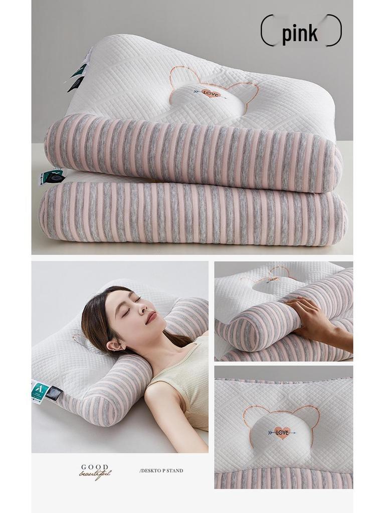 7A Antibacterial Anti-Slip Neck Protection Pillow Core - Sleep Aid for Students and Adults, Home Use, Non-Deforming, Pair Pack