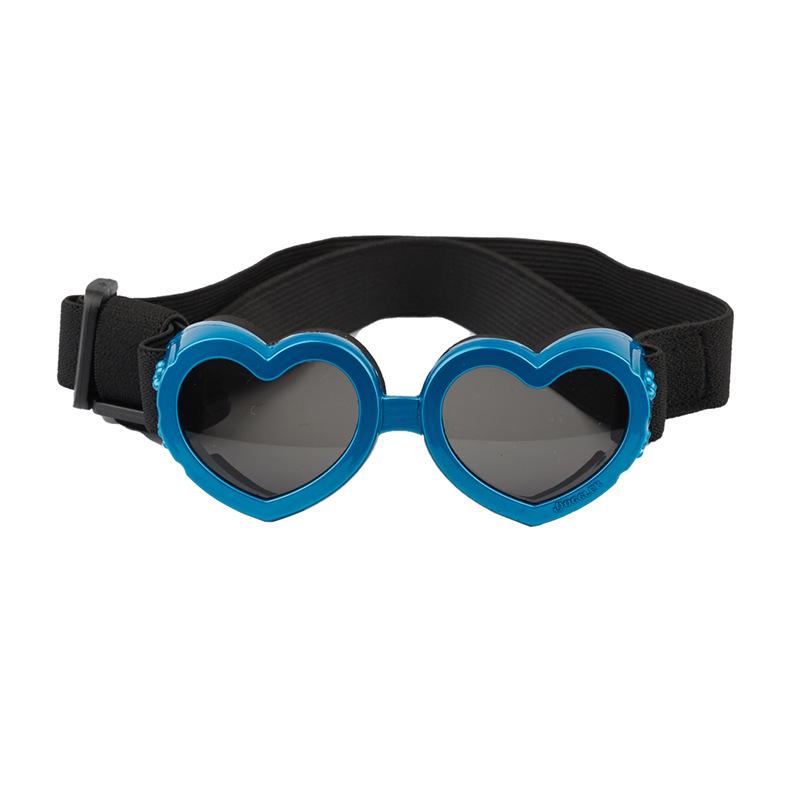 

Heart-Shaped UV Pet Goggles for Small Dogs & Cats - Universal Sunglasses Accessory синий