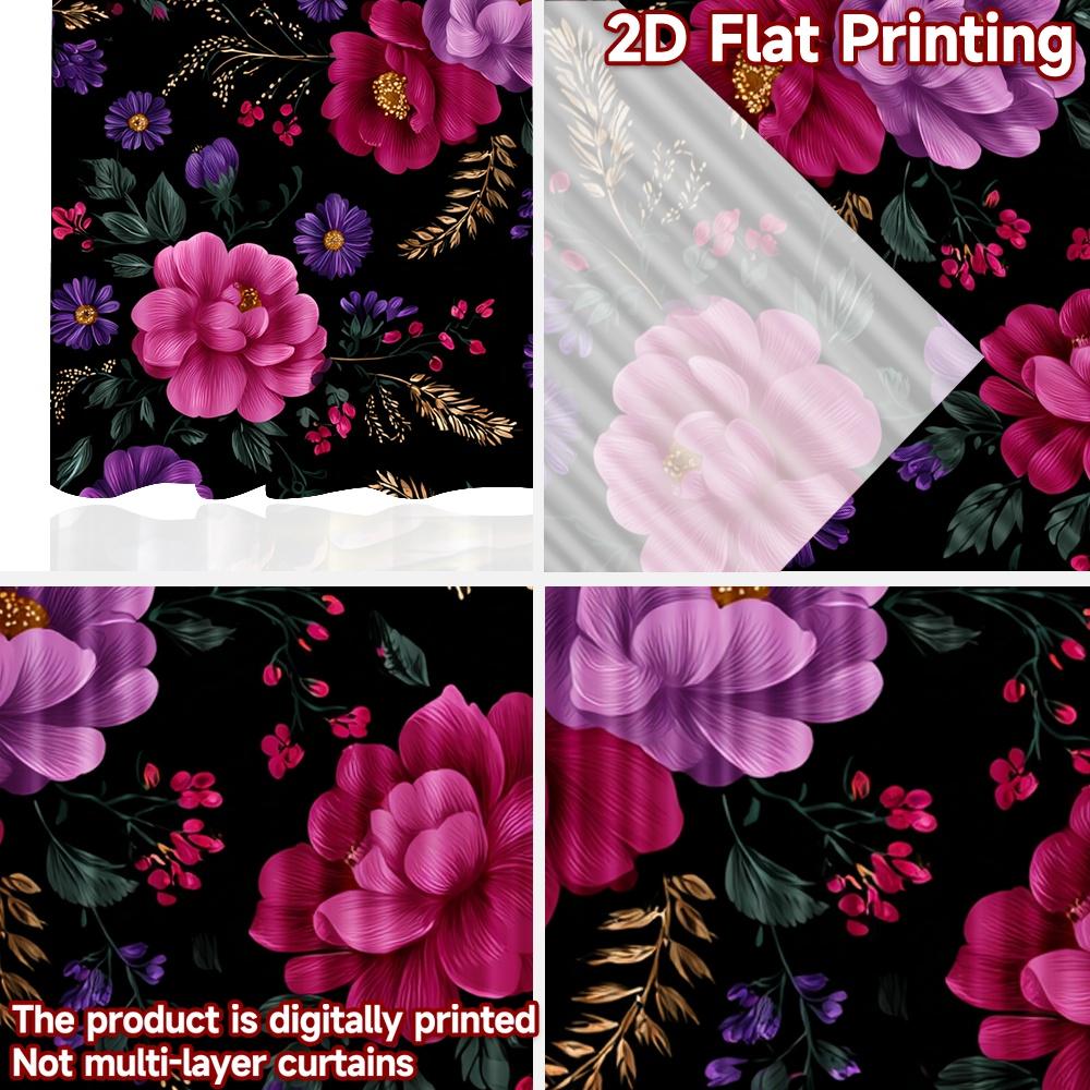 Flat Printing Curtains Vibrant Floral Harmony Digital Printed Polyester Drapes Party Decorations Perfect Festive Set Of 2 Made