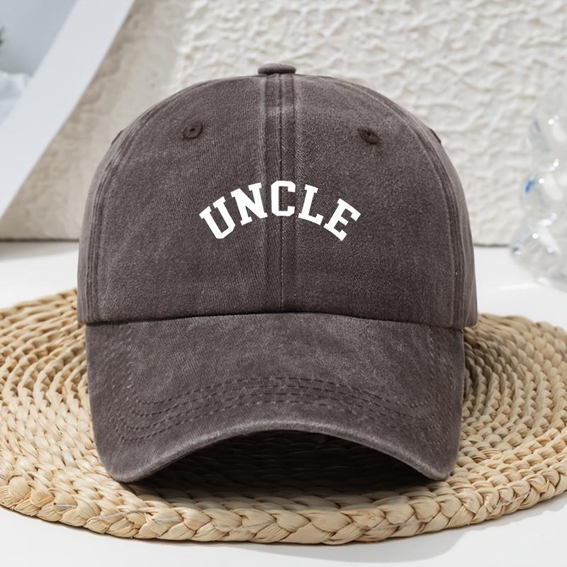

UNCLE White Letter Print Old Washed Baseball Cap Unisex Spring and Summer Versatile Retro Dad Hat Peaked Cap Outdoor коричневый