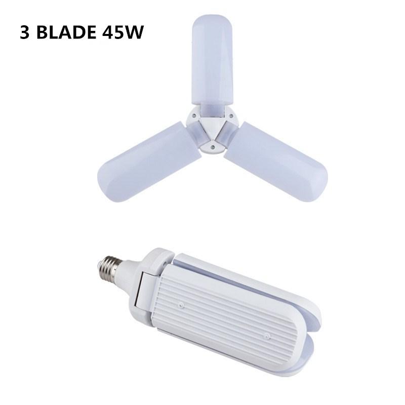 LED Bulb E27 220V Industrial Adjustable Foldable Fan Blade Light SMD2835 Home Decor Lamp Workshop Garage Lighting 30W 45W 60W