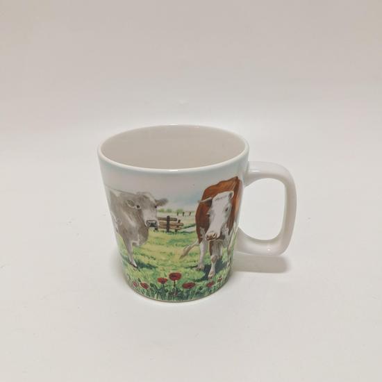 Ceramic Mug with Handle – Happy Ranch Design, Perfect for Coffee or Milk