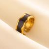 Balck Enamel Gold Plated Heart Fire Evil Eye Stainless Steel Ring Vintage Finger Jewelry Sun Moon Star Rings For Women Men Bague