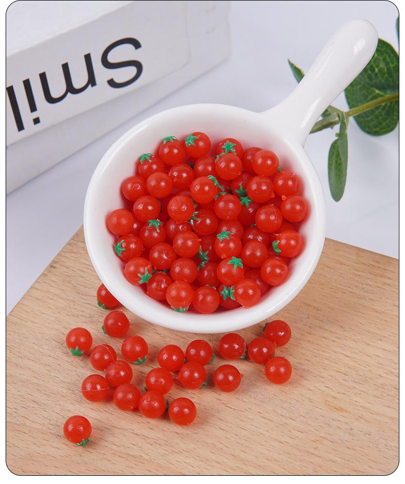 100PCS Simulation Mini Tomato Fake Fruit Micro Landscape Ornament Kids Pretend Play Toy Home Decor