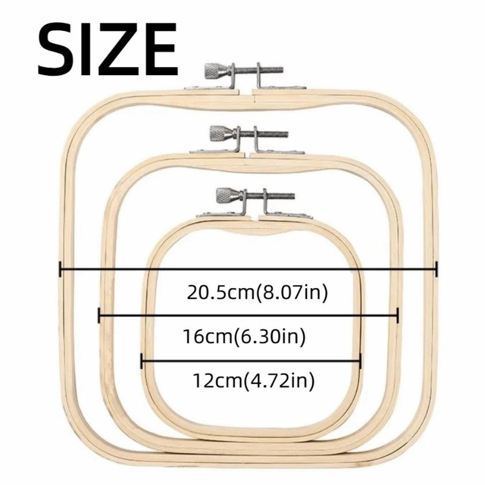 Bamboo Wood Square Embroidery Hoop Set Square Shape Cross Stitch Hoop  Home Handcraft