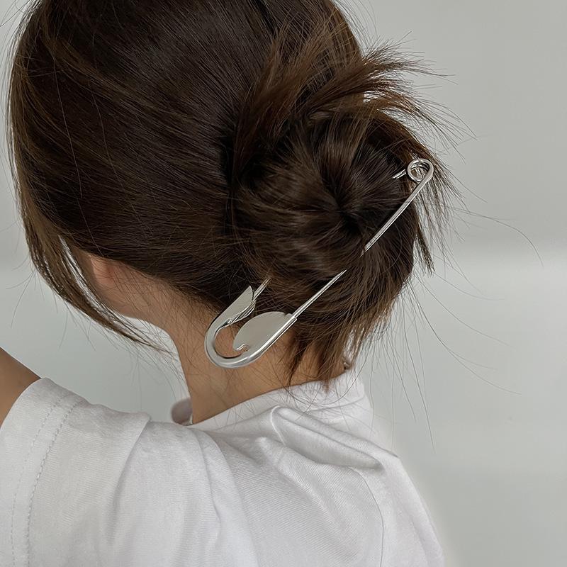 Silver Metal Geometric Shark Hair Clip for Thick Hair