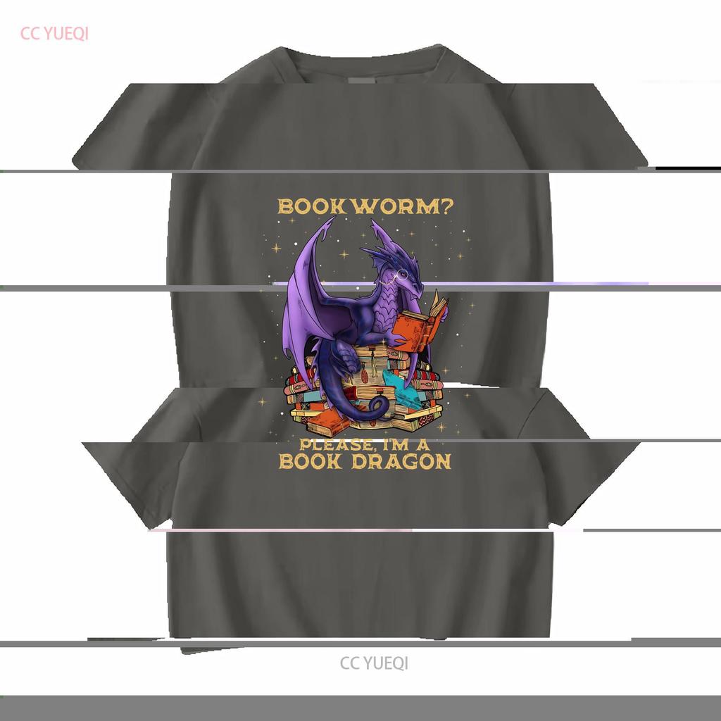 Dragon Book T Shirt Bookworm Reading Lover Long Or Short Sleeves Vintage Washed Slightly Breathable Stretched Unisex Graphic
