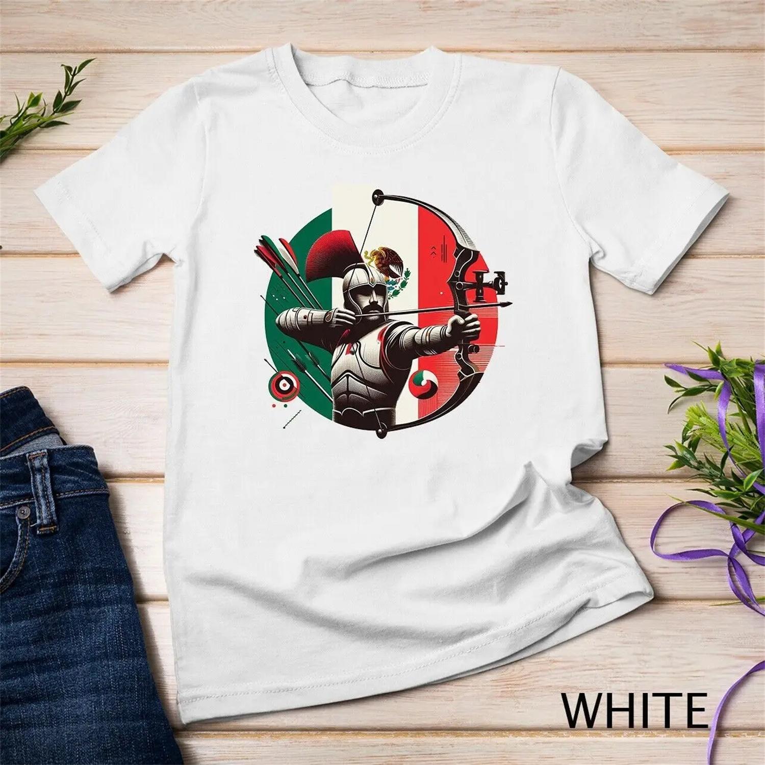 Cool Archery Fighter Mexico Flag T Shirt XXXXXL белый