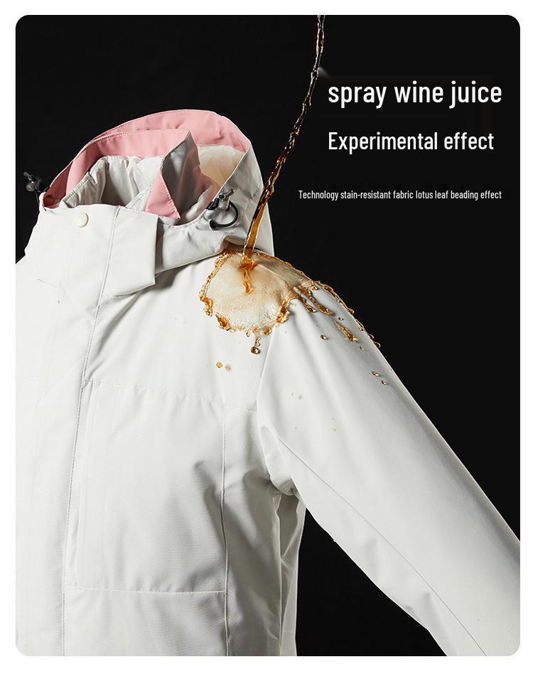 Removable Graphene Liner Ski Jacket: 3-in-1 Winter Outdoor Two-Piece Set for Couples
