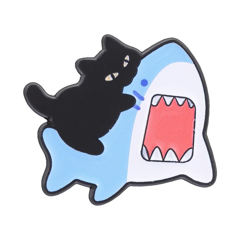 Xiaomi Cartoon Glitter Underwater Marine Creature Enamel Pin Cute Whale Dolphins Sharks Octopus Manta Ray Seahorse Badge Jewelry Brooch