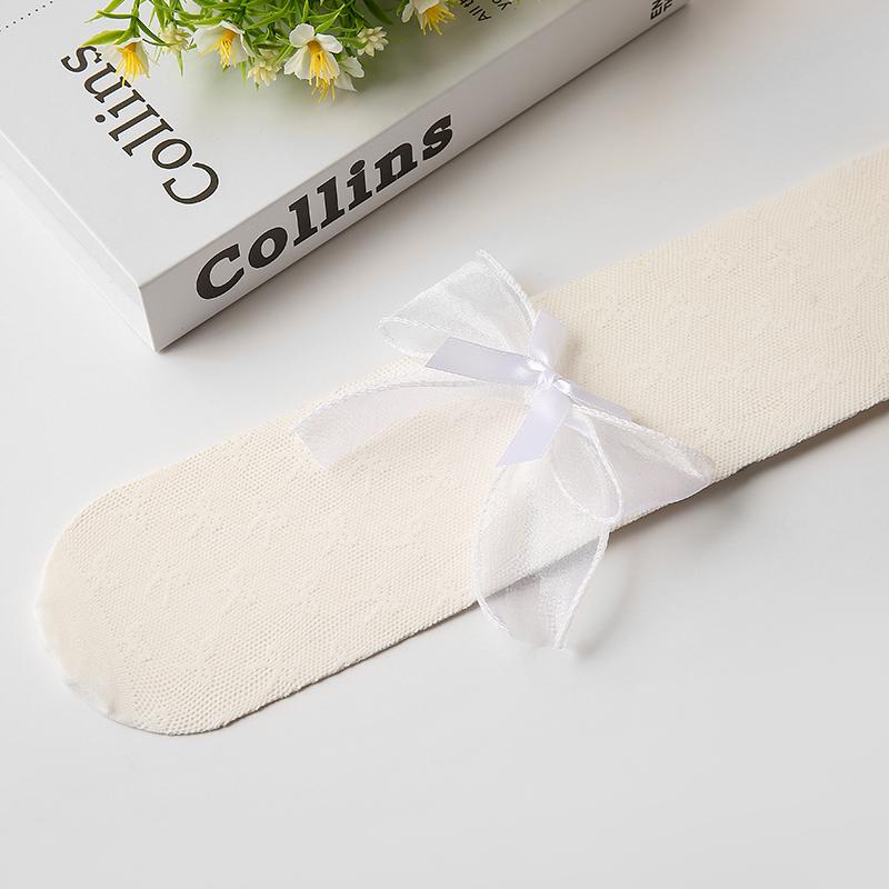 Girls Fishnet Socks Scissors Bow Decoration Sweet Cute Slim Fit Exquisite Sheer Mesh Socks Elastic Breathable All-Match Fashion
