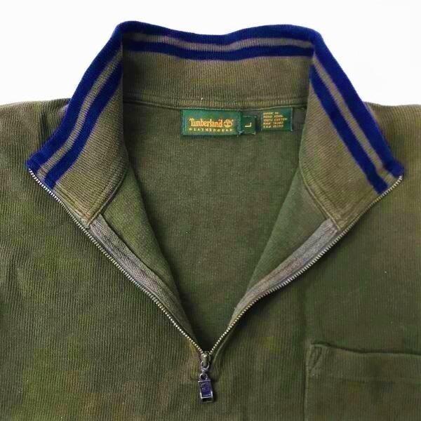 Timberland Half-Zip Trainer Men's L Khaki(USED)