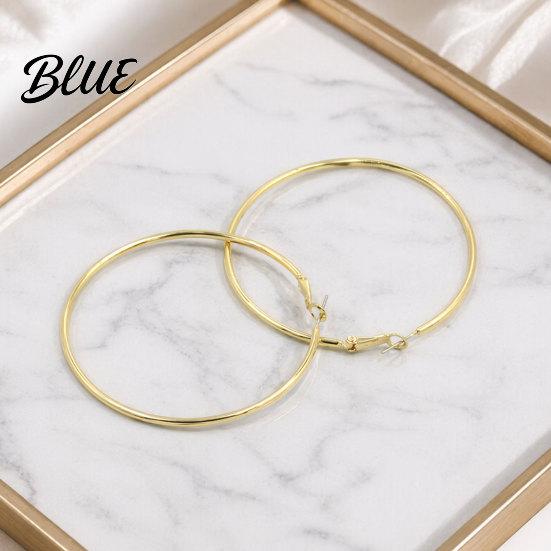 Earrings 1 Pair Big Hoop for Women Girls Round Jewelry