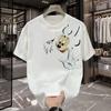 Men Relaxed Fit Cotton T Shirt Short Sleeve Crew Neck Casual Solid Color Top Comfortable Breathable Basic Tee for Daily