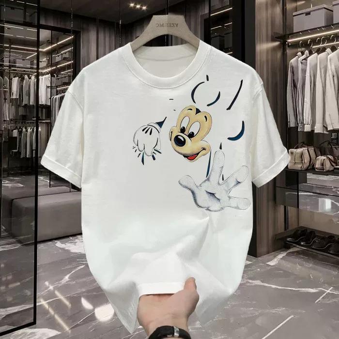 Men Relaxed Fit Cotton T Shirt Short Sleeve Crew Neck Casual Solid Color Top Comfortable Breathable Basic Tee for Daily