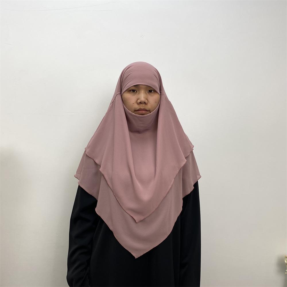 Pañuelo de Chifón de Doble Capa de Color Sólido - Estilo Medio Oriente, Dubái, Turquía (Grande, 2305)