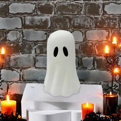Figurka Ducha na Halloween Straszna Mała Biała Statuetka Ducha Żywica Dekoracja Stołu na Halloween