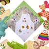 Kids Chef Hat and Apron Set Adjustable Neck Strap Elastic Band Front Pocket Durable Polyester Ideal for Cooking Baking Painting