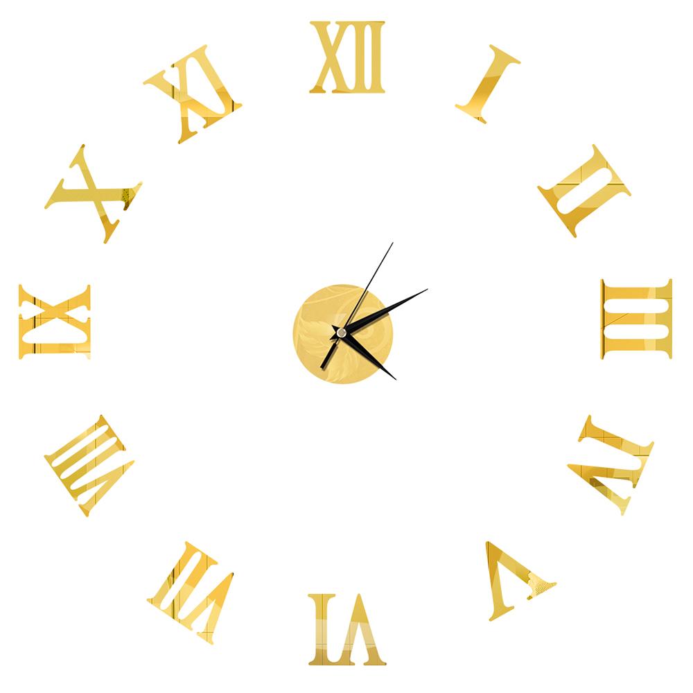 27inch Nordic Wall Clock Dining Restaurant Cafe Decorative Clocks Acrylic Mirror Wall Sticker Silent Quartz Watch Home Decor