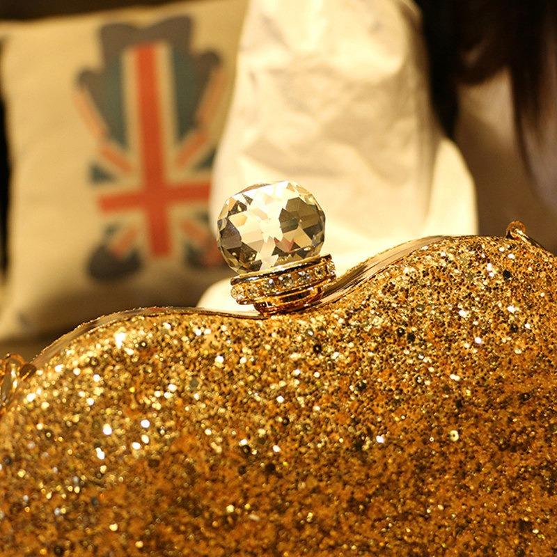 Women's shoulder chain bag autumn and winter casual trend dinner bag heart-shaped diamond-encrusted mini bag