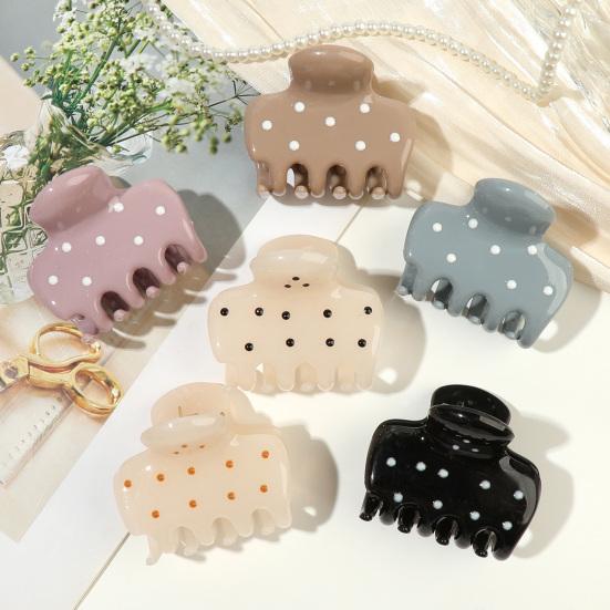 huaqianguhh Hair Claw for Women, Small Size Back Head Clip, Dot Print Shower Claw, Korean Style Accessory Thin
