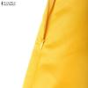 ZANZEA Damen Freizeit V-Ausschnitt Kurzarm Elegantes Sommerkleid