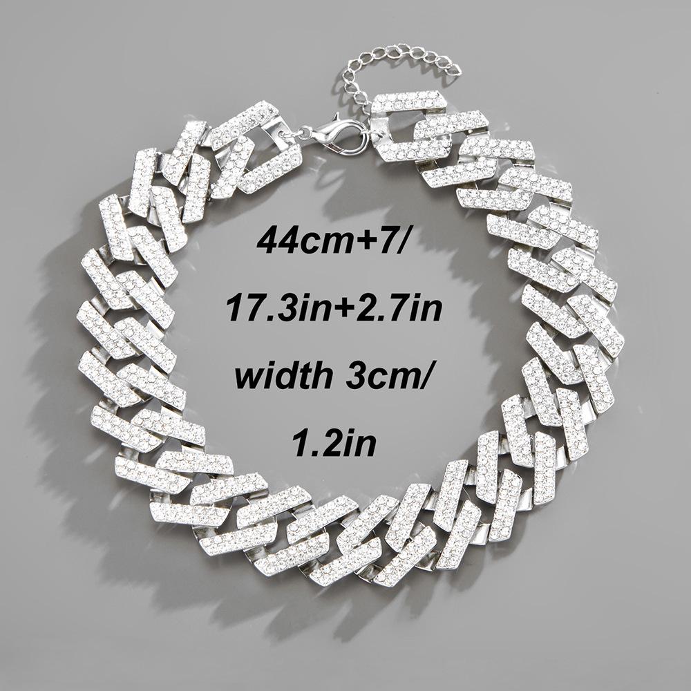 30mm Extra Large Cuban Necklace & Bracelet Set with Full Diamond Detailing