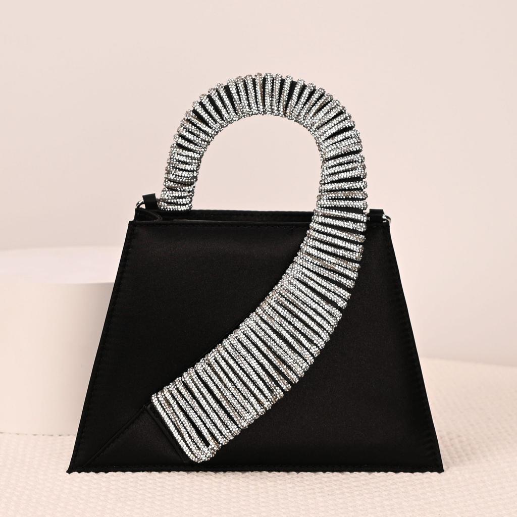 New women's bag bring diamond-encrusted French fairy bag super flash rhinestone trapezoidal bag shoulder messenger handbag